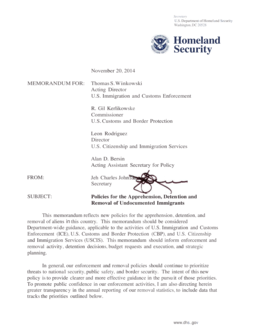 Policies for the Apprehension, Detention, and Removal of Undocumented ...