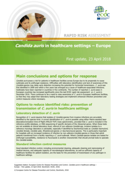 Rapid risk assessment: Candida auris in healthcare settings Europe ...