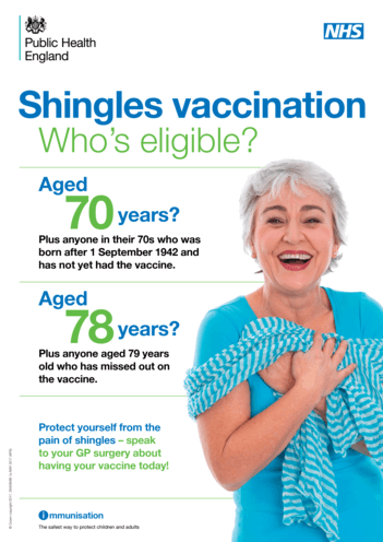 Shingles vaccination: eligibility poster - Overton