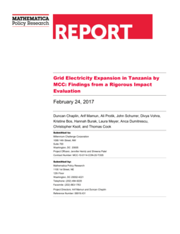 Grid Electricity Expansion in Tanzania by MCC: Findings from a Rigorous ...