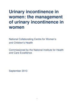 Evaluation and Conservative Management of Urinary Incontinence in Women -  Women's Healthcare